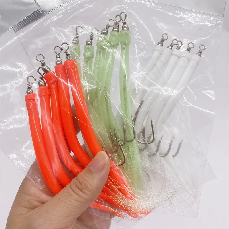 Fishing Hook Offset - 1/5 pçs pesca bacalhau enguia tubo