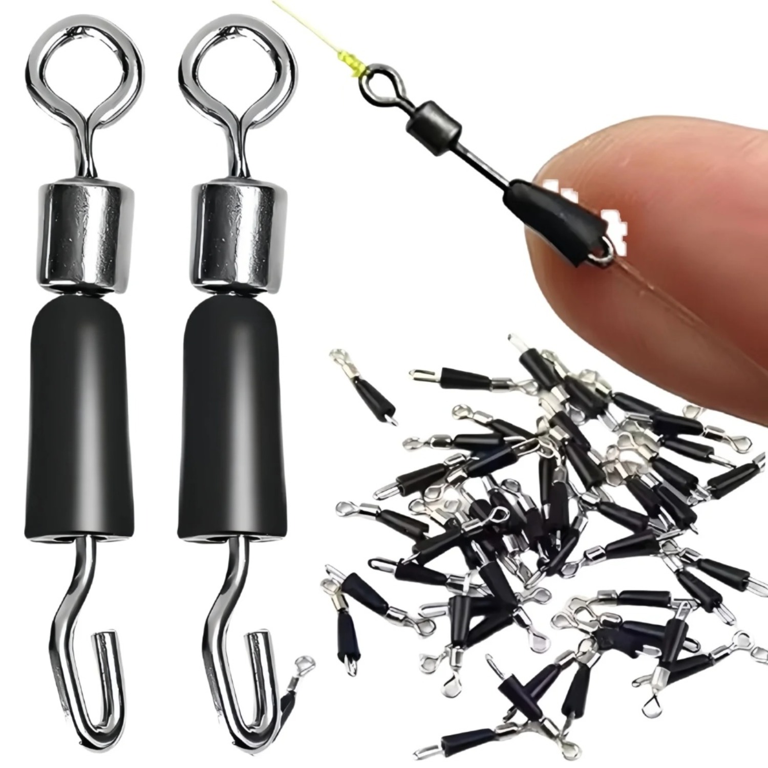 Fishing Hook Jig - 50 Peças Giradores de Troca Rápida