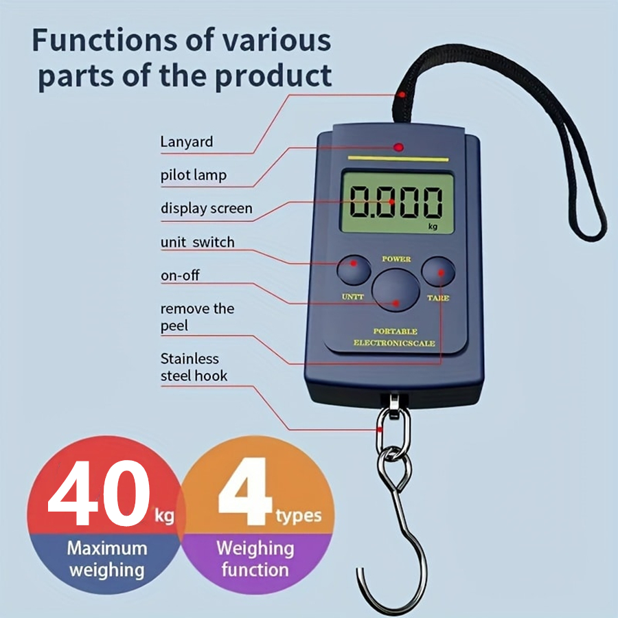 Fishing Hook - 40kg multifuncional mini eletrônico digital portátil