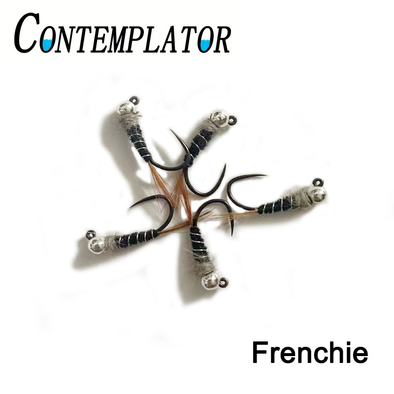 Fishing Hook Barbless - CONTEMPLATOR-Frenchie Ninfa Tungstênio Barbless Ganchos, Fly