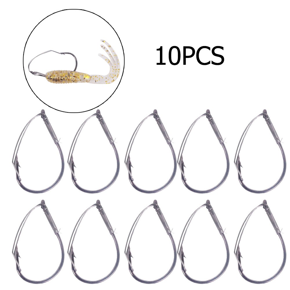Fishing Hook Weedless - 10 pçs/caixa aço de alto carbono