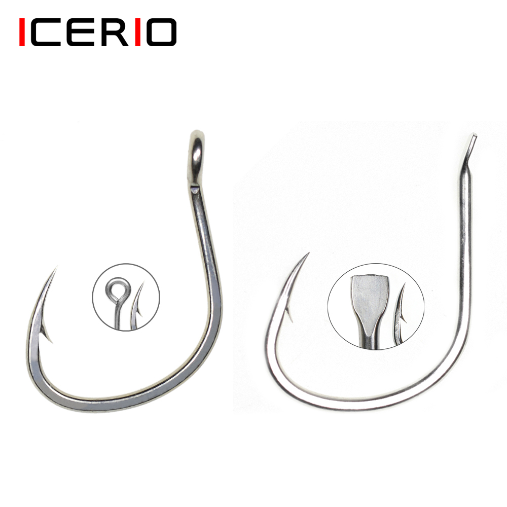 Fishing Hook Barbless - Icerio 10 pçs revestimento de estanho