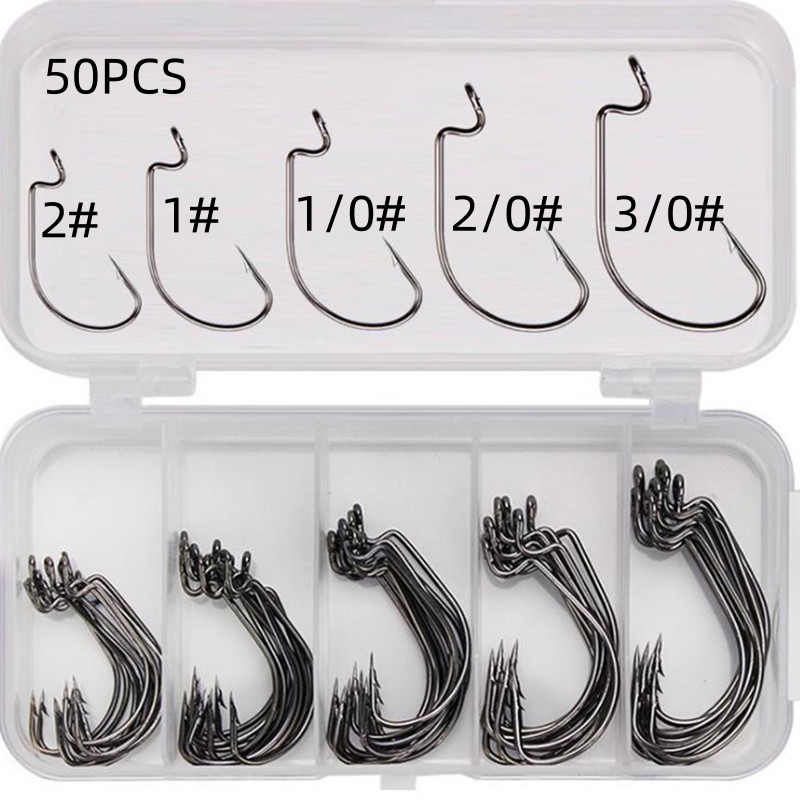 Fishing Hook Jig - Caixa com 50 Anzóis de Pesca