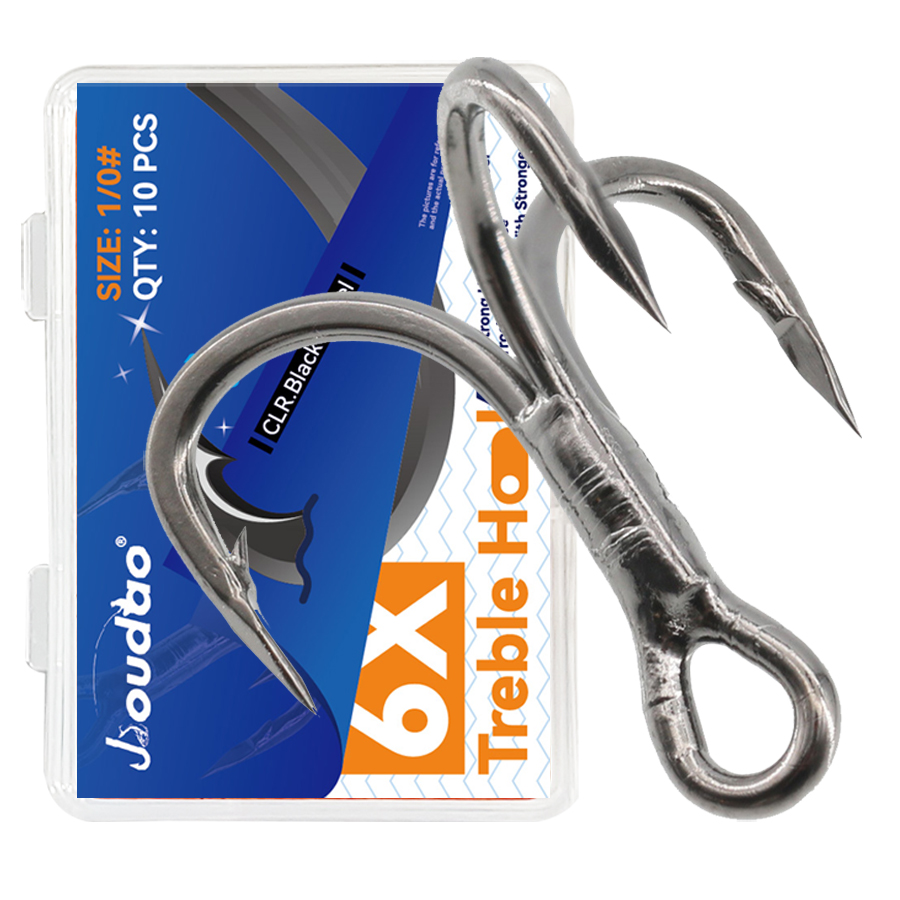 Fishing Hook Assortment - 6x ganchos agudos de pesca preto
