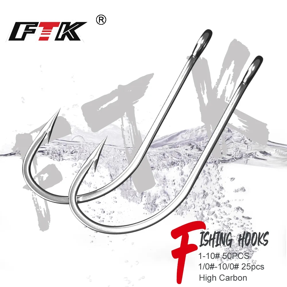 Fishing Hook Offset - Ganchos de pesca FTK 1-10 #