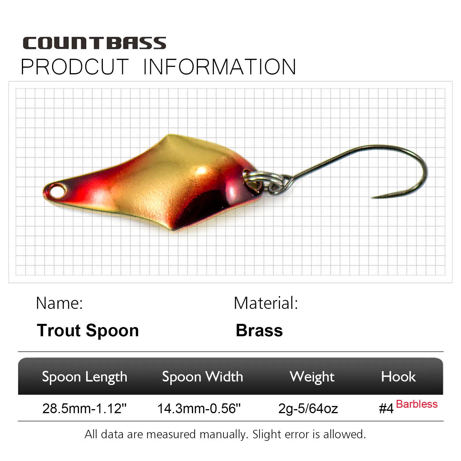 Colher de fundição COUNTBASS 5 - Fishing Hook Barbless avaliação e preço