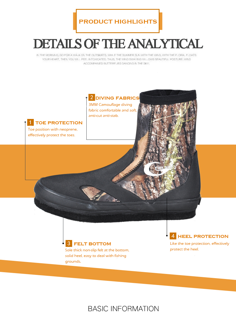 Botas de Neoprene Camufladas p - Fishing Hook Size avaliação e preço