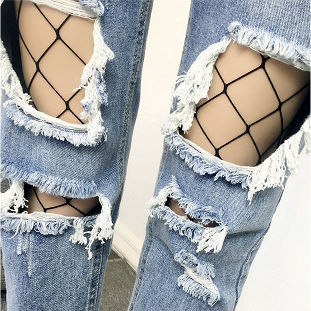 Sexy feminino fishnet meia-cal - Fishing Hook Size avaliação e preço