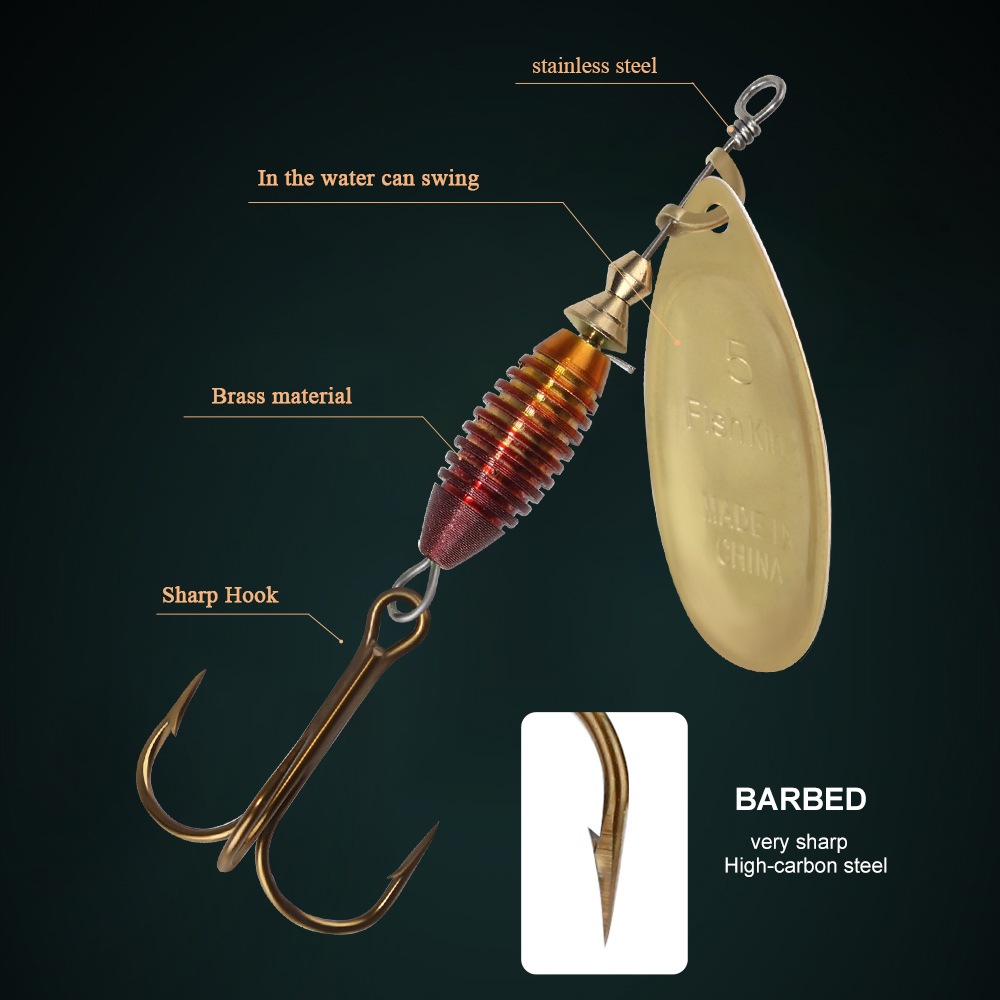 Metal Spinner Bait Fishing Lur - Fishing Hook Treble avaliação e preço