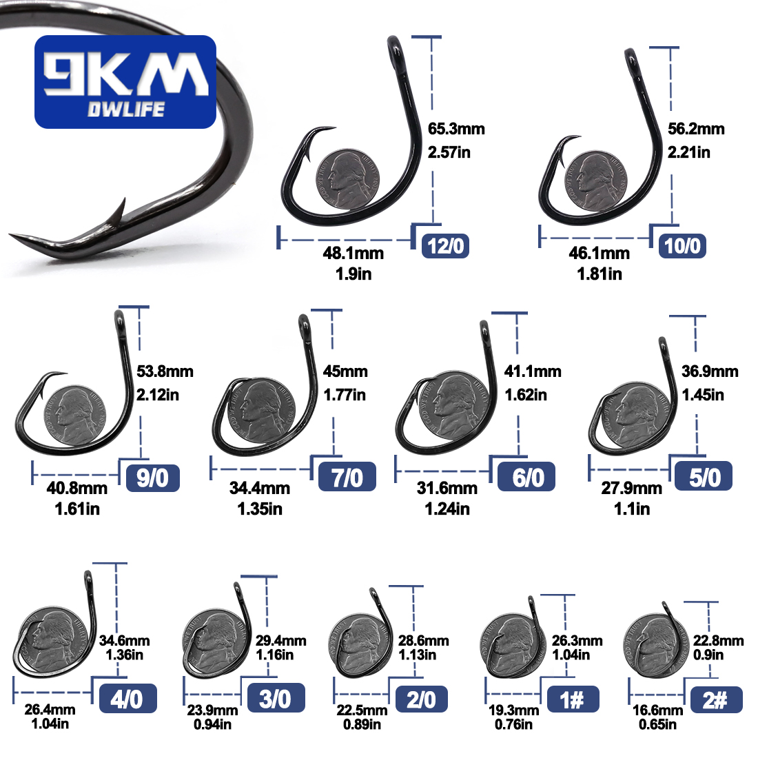 Ganchos circulares de 9km, 25  - Fishing Hook Circle avaliação e preço