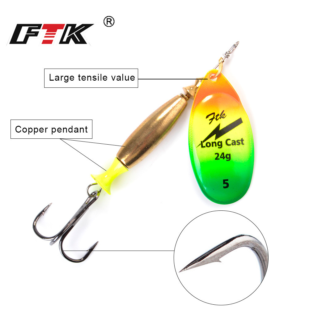 Ftk 18g 24g isca giratória col - Fishing Hook Treble avaliação e preço