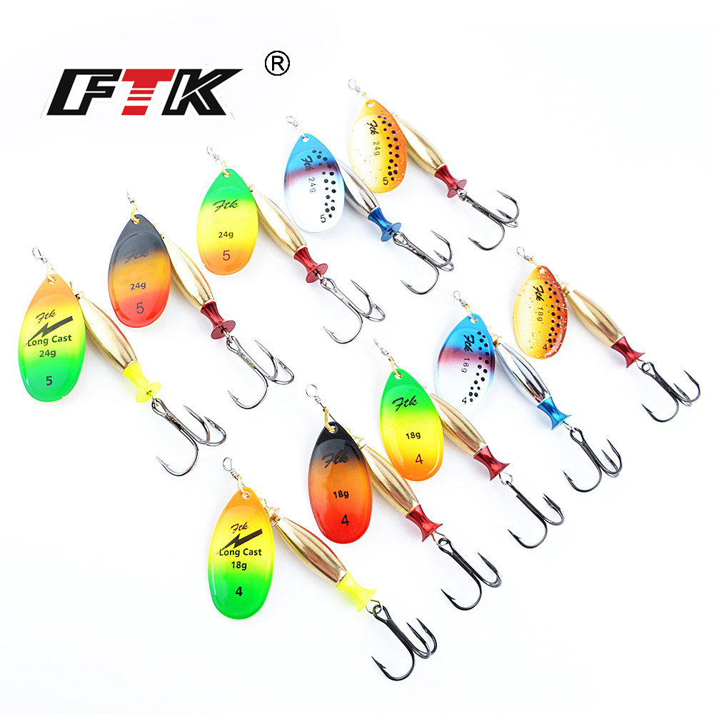 Ftk 18g 24g isca giratória col - Fishing Hook Treble avaliação e preço