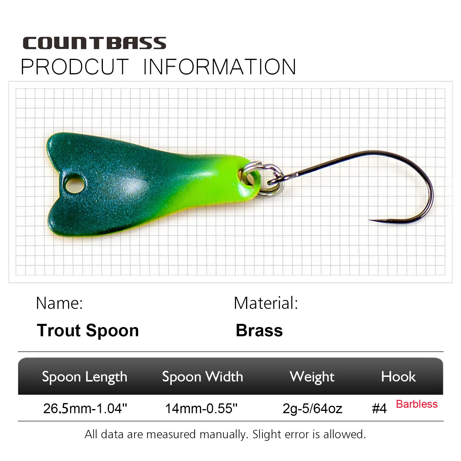 Colher de fundição COUNTBASS 5 - Fishing Hook Barbless avaliação e preço