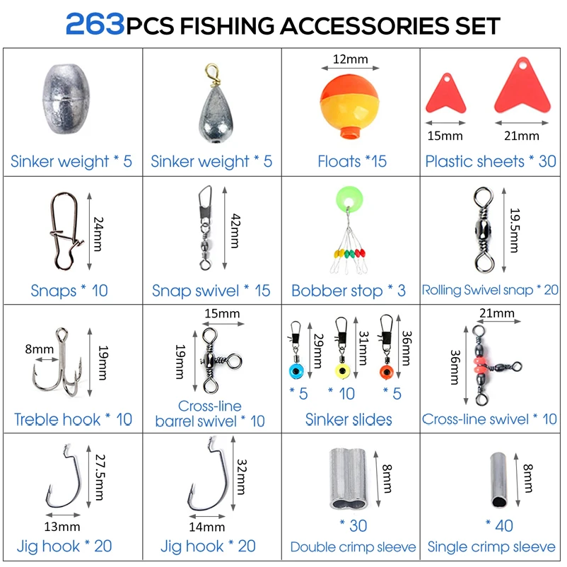 263 pçs conjunto de acessórios - Fishing Hook Box avaliação e preço