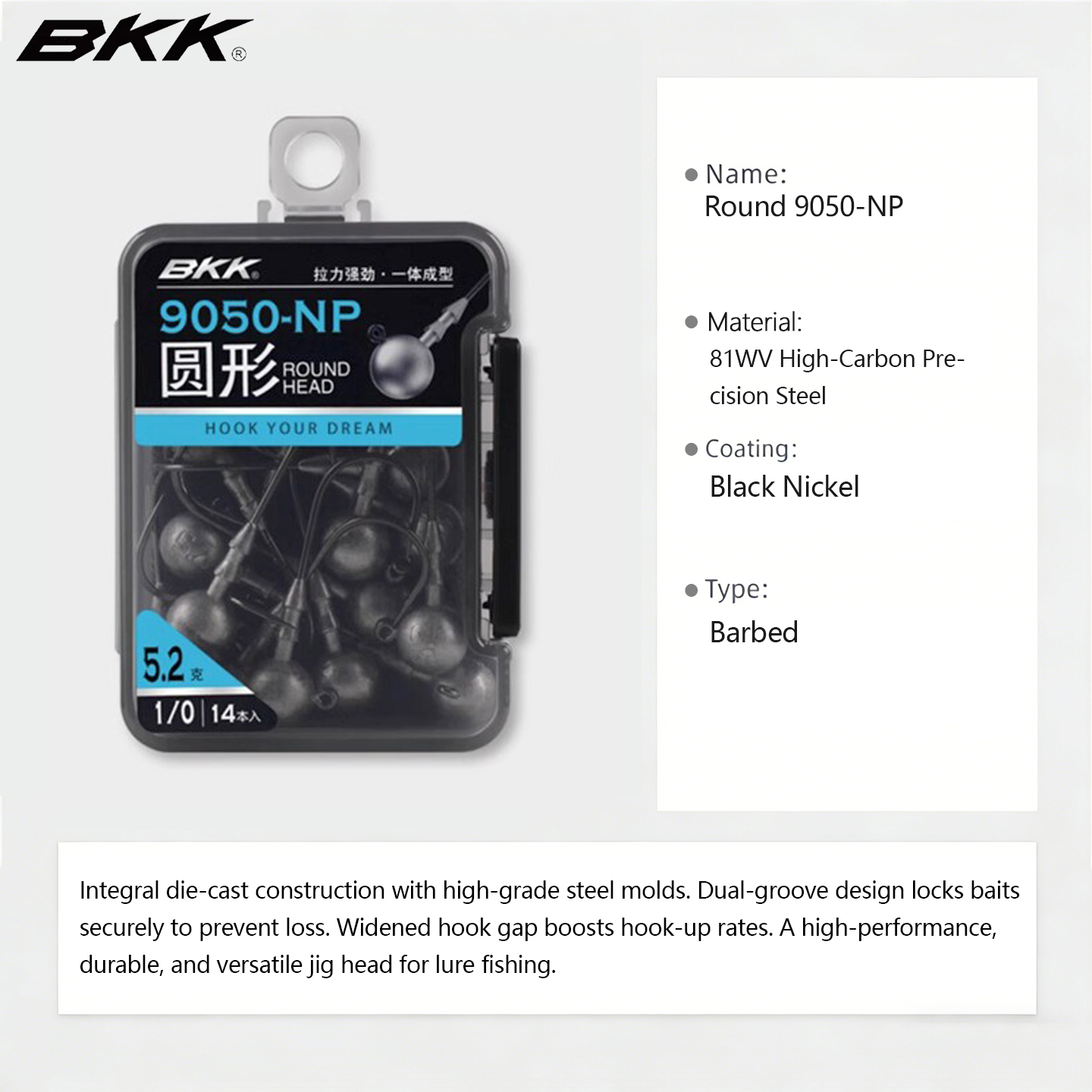 Anzóis Jig Head BKK 9050-NP, A - Fishing Hook Weedless avaliação e preço