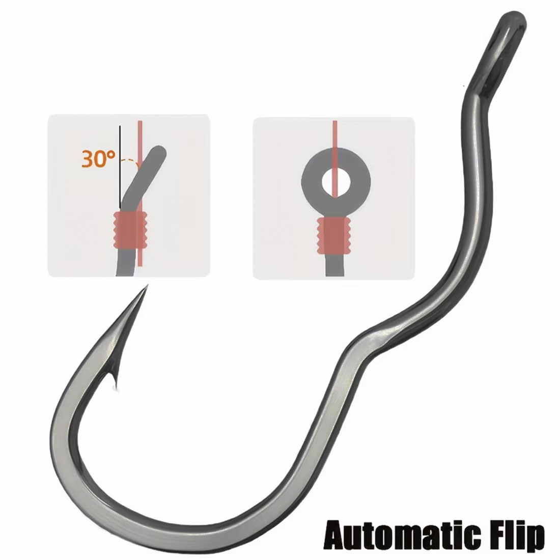 50 pçs durável automático flip - Fishing Hook Circle avaliação e preço