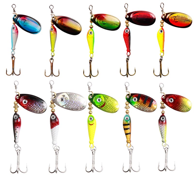 10 pçs/set Spinner Iscas 9.1g  - Fishing Hook Treble avaliação e preço