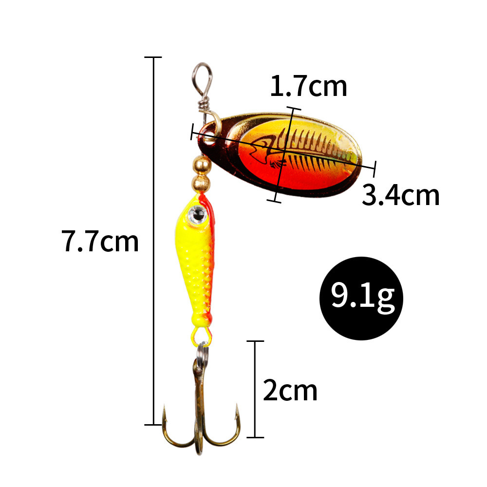 10 pçs/set Spinner Iscas 9.1g  - Fishing Hook Treble avaliação e preço