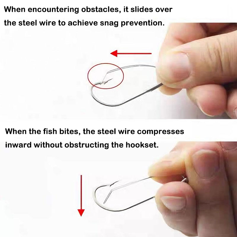 20/40 peças ganchos de minhoca - Fishing Hook Weedless avaliação e preço