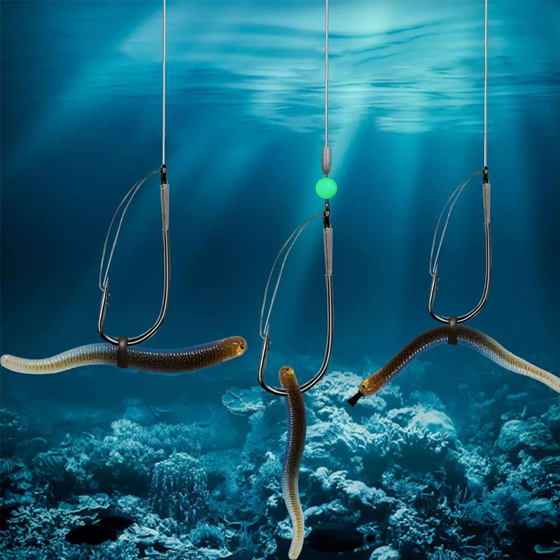20/40 peças ganchos de minhoca - Fishing Hook Weedless avaliação e preço