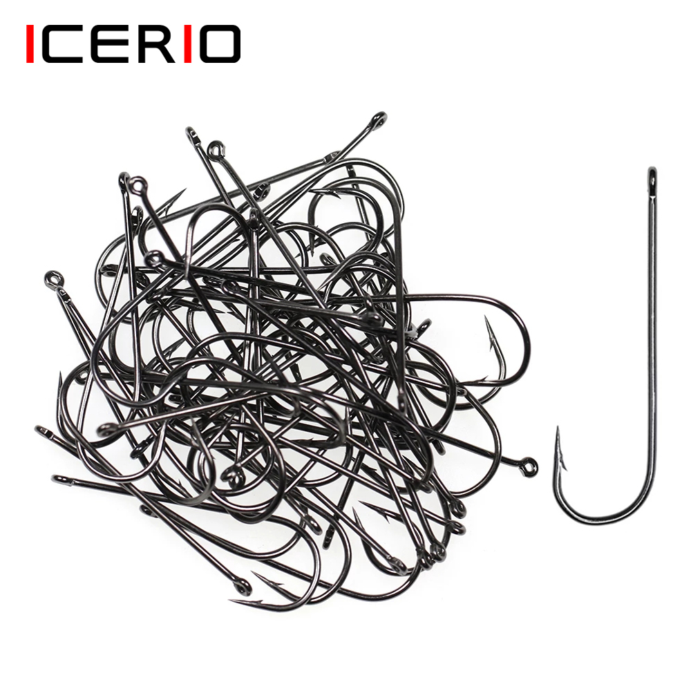 ICERIO 100PCS 16 #   - 3/0 Has - Fishing Hook Barbless avaliação e preço